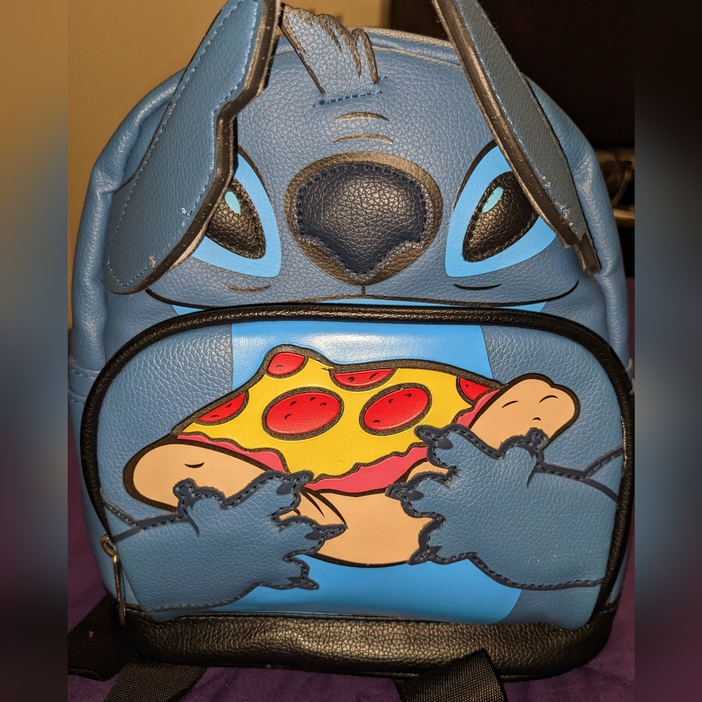 Disney Stitch Eating Pizza Mini Backpack - Picture 9 of 9